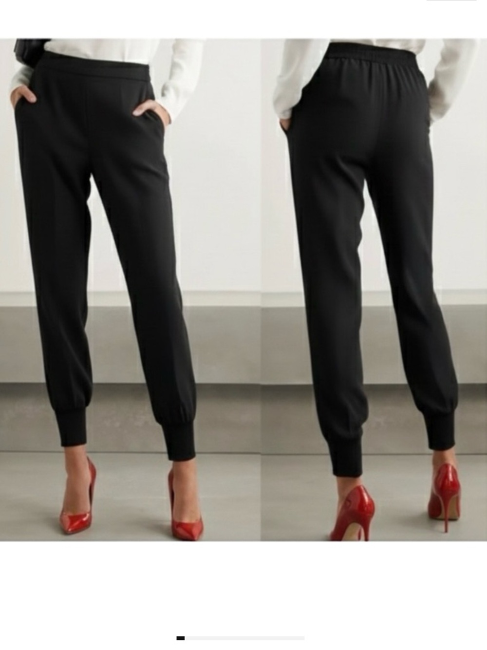 Stella McCartney Julia Stretch Cady Crepe Black Joggers Women's Size 36 US S